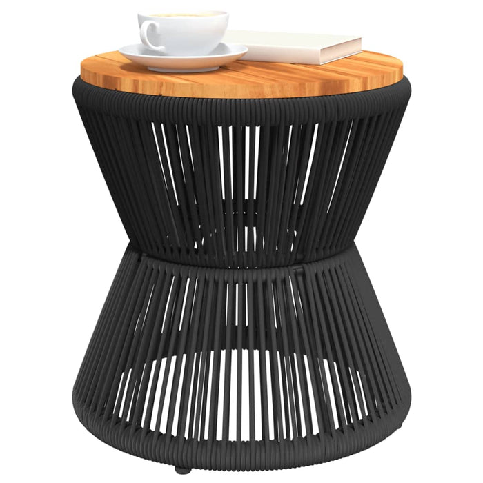 Măsuță cafea bază din sârmă negru Ø 45x44 cm, lemn masiv acacia - WALTI WALTI