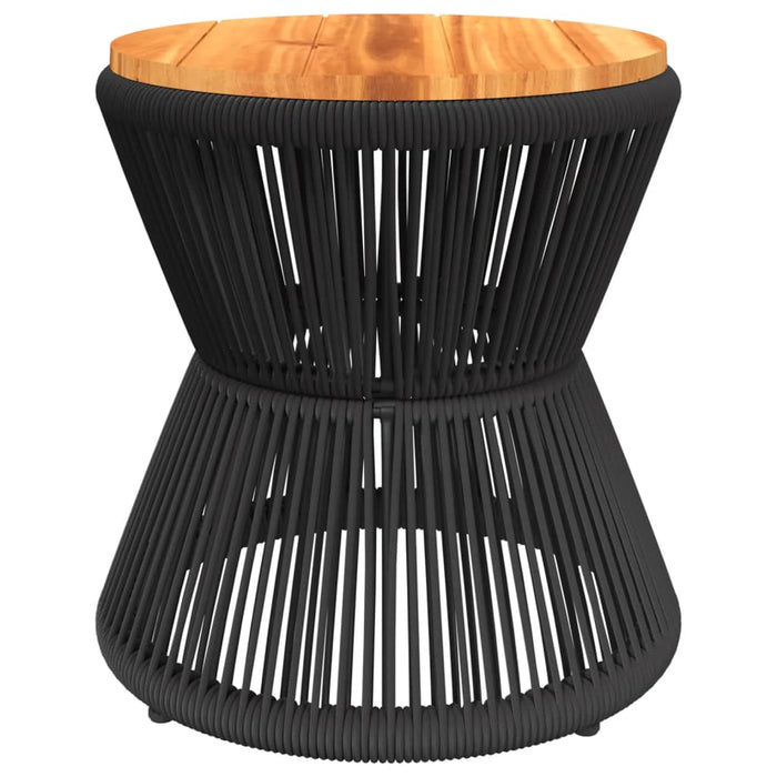 Măsuță cafea bază din sârmă negru Ø 45x44 cm, lemn masiv acacia - WALTI WALTI