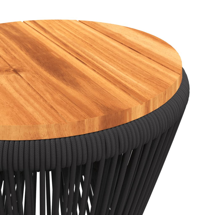 Măsuță cafea bază din sârmă negru Ø 45x44 cm, lemn masiv acacia - WALTI WALTI