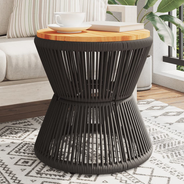 Măsuță cafea bază din sârmă negru Ø 45x44 cm, lemn masiv acacia - WALTI WALTI
