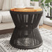 Măsuță cafea bază din sârmă negru Ø 45x44 cm, lemn masiv acacia - WALTI WALTI