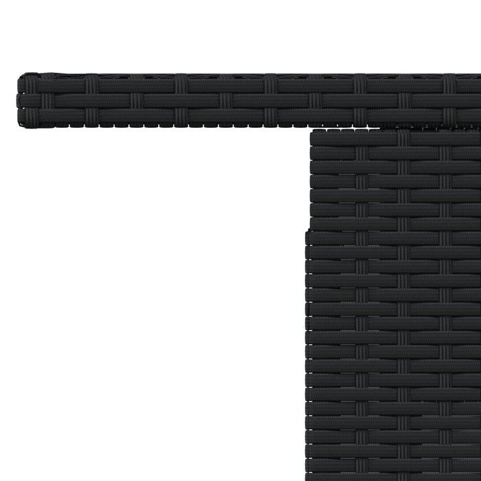Masă grădină cu blat din sticlă, negru, 100x55x73 cm, poliratan - WALTI WALTI