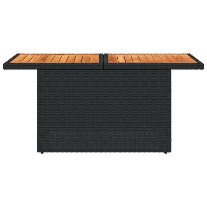Masă de grădină, negru, 100x55x73 cm, poliratan și lemn acacia - WALTI WALTI