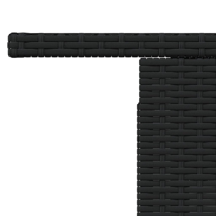 Masă de grădină, negru, 100x55x73 cm, poliratan și lemn acacia - WALTI WALTI