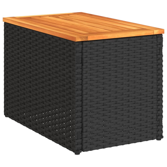 Mese laterale de grădină 2 buc. negru 55x34x37cm lemn/poliratan - WALTI WALTI