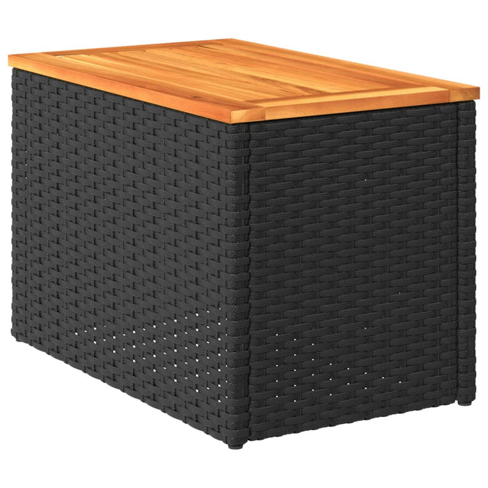 Mese laterale de grădină 2 buc. negru 55x34x37cm lemn/poliratan - WALTI WALTI