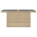 Masă de grădină cu blat din sticlă bej, 100x55x73 cm, poliratan - WALTI WALTI