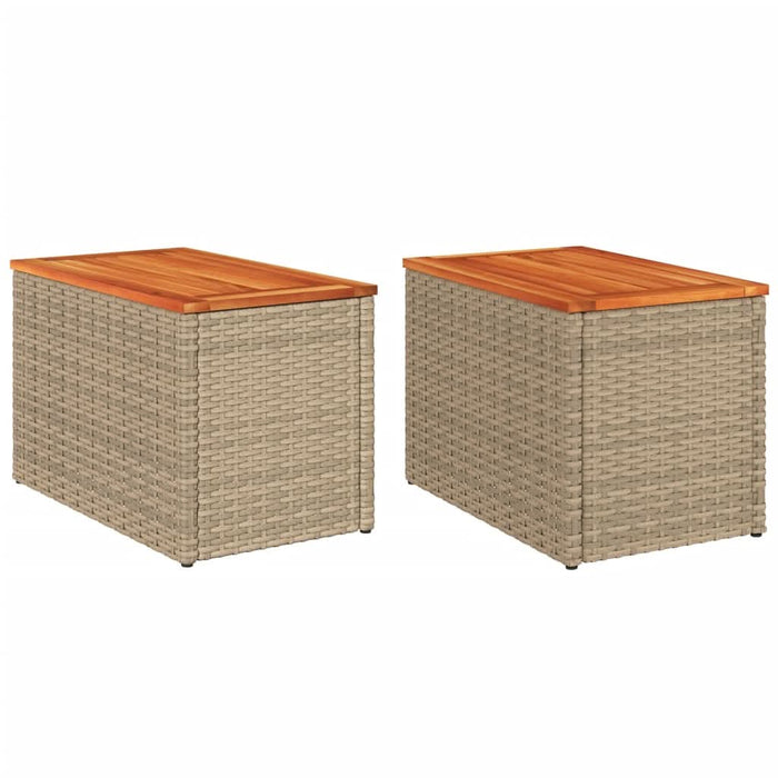 Mese laterale de grădină 2 buc. bej 55x34x37cm lemn/poliratan - WALTI WALTI