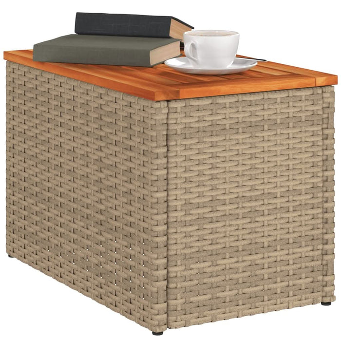 Mese laterale de grădină 2 buc. bej 55x34x37cm lemn/poliratan - WALTI WALTI