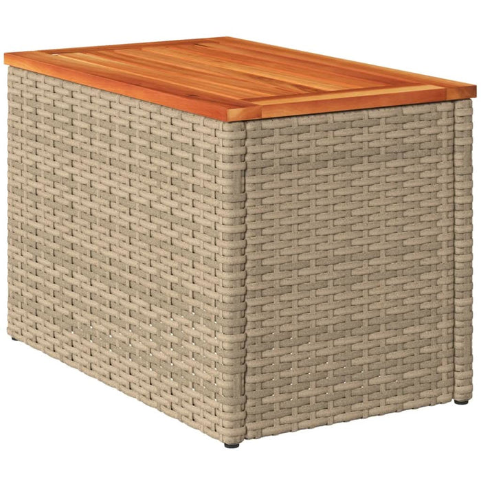 Mese laterale de grădină 2 buc. bej 55x34x37cm lemn/poliratan - WALTI WALTI