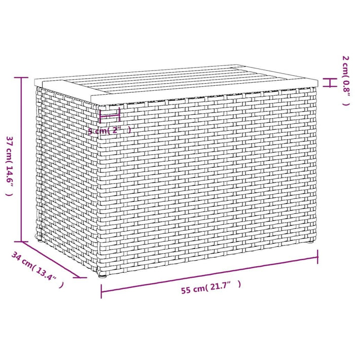 Mese laterale de grădină 2 buc. bej 55x34x37cm lemn/poliratan - WALTI WALTI