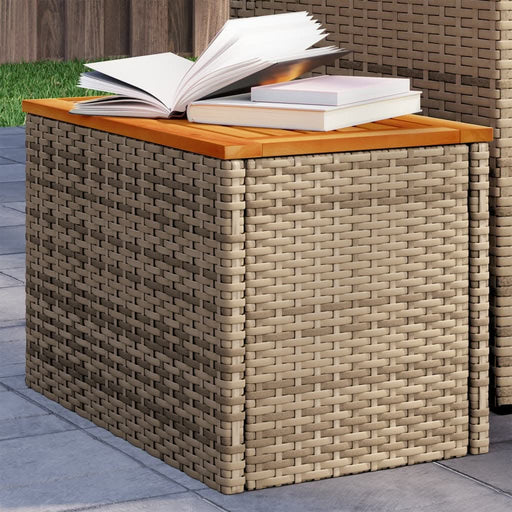 Mese laterale de grădină 2 buc. bej 55x34x37cm lemn/poliratan - WALTI WALTI