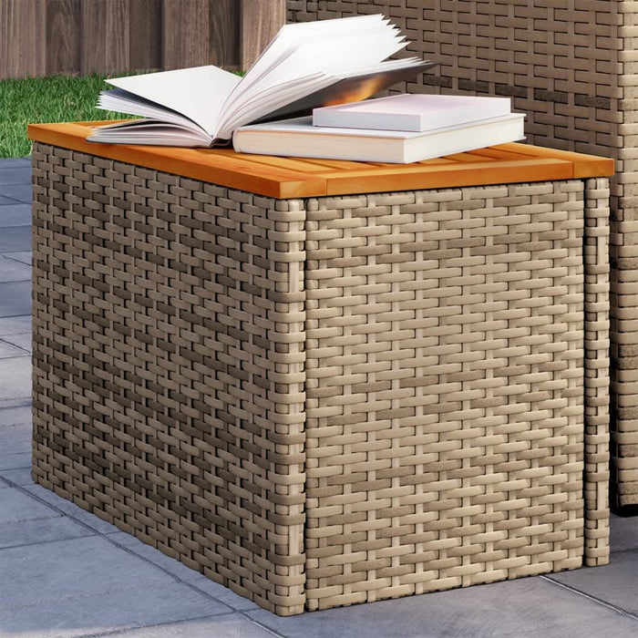 Mese laterale de grădină 2 buc. bej 55x34x37cm lemn/poliratan - WALTI WALTI