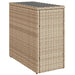 Masă laterală grădină, blat sticlă, bej 58x27,5x55 cm poliratan - WALTI WALTI