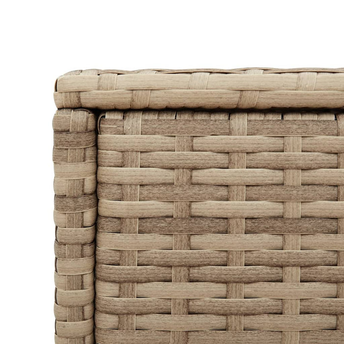 Masă laterală grădină, blat sticlă, bej 58x27,5x55 cm poliratan - WALTI WALTI