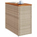 Masă laterală de grădină blat lemn bej 58x27,5x55 cm poliratan - WALTI WALTI