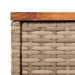 Masă laterală de grădină blat lemn bej 58x27,5x55 cm poliratan - WALTI WALTI