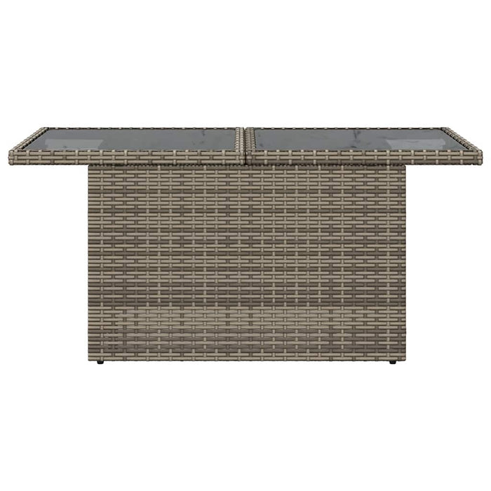 Masă de grădină, blat din sticlă, gri, 100x55x73 cm, poliratan - WALTI WALTI