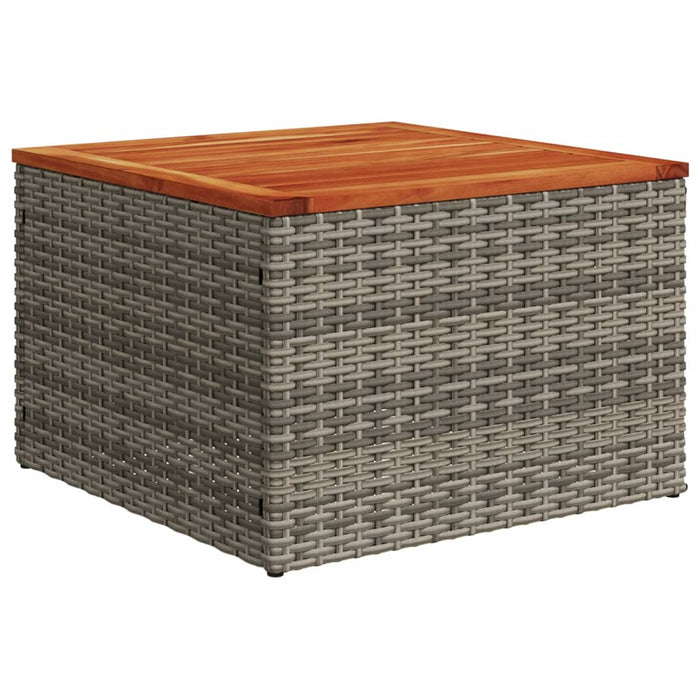 Masă de grădină, gri, 55x55x37 cm, poliratan și lemn acacia - WALTI WALTI