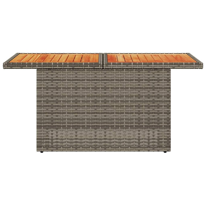 Masă de grădină, gri, 100x55x73 cm, poliratan și lemn de acacia - WALTI WALTI