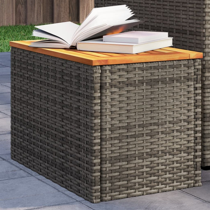 Mese laterale de grădină 2 buc. gri 55x34x37cm lemn/poliratan - WALTI WALTI