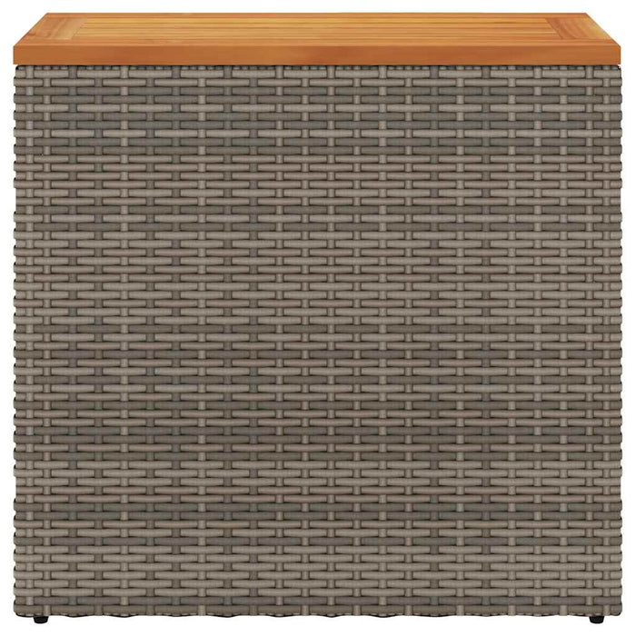Masă laterală de grădină blat lemn gri 58x27,5x55 cm poliratan - WALTI WALTI