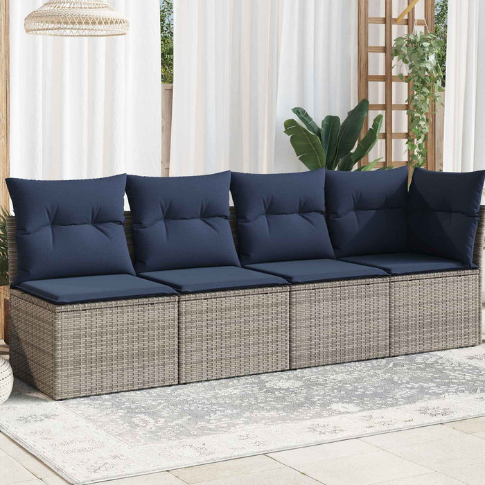 | Canapea de grădină | cu pernă Gri 227 x 62 x 69 cm poliratan WALTI