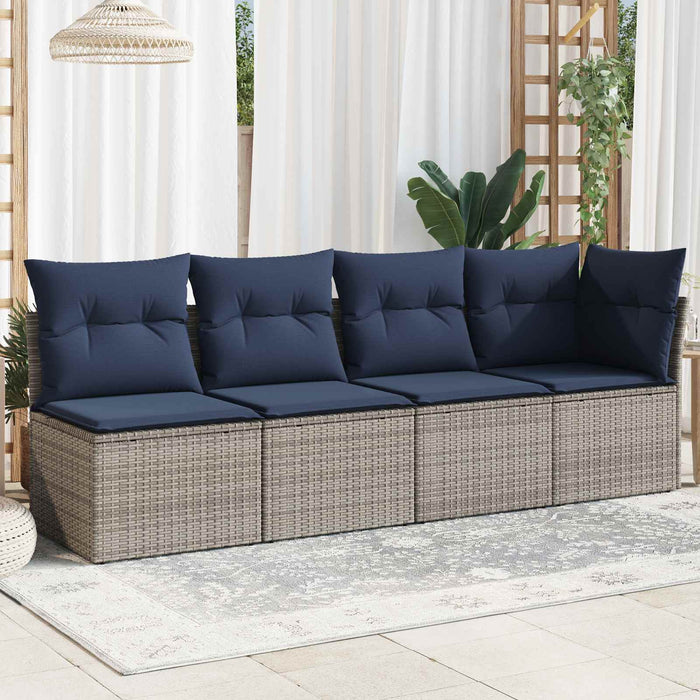 | Canapea de grădină | cu pernă Gri 227 x 62 x 69 cm poliratan WALTI