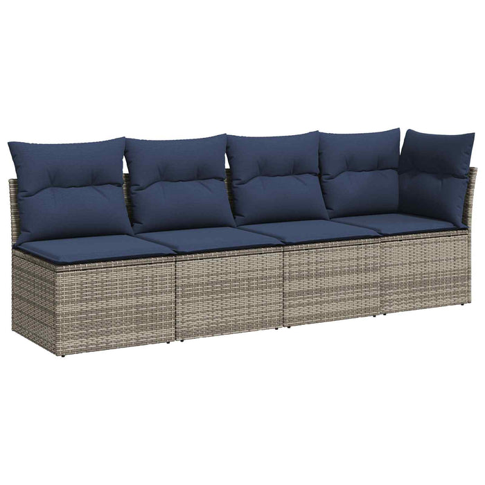 | Canapea de grădină | cu pernă Gri 227 x 62 x 69 cm poliratan WALTI
