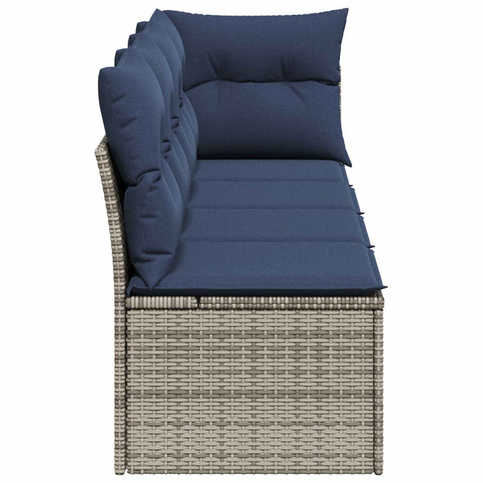 | Canapea de grădină | cu pernă Gri 227 x 62 x 69 cm poliratan WALTI