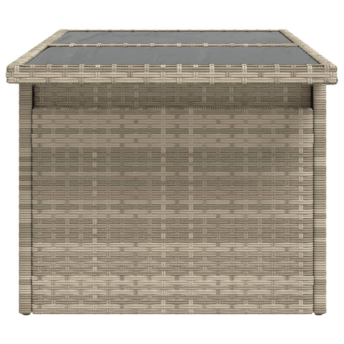 Masă de grădină cu blat din sticlă, gri deschis, 100x55x73 cm - WALTI WALTI