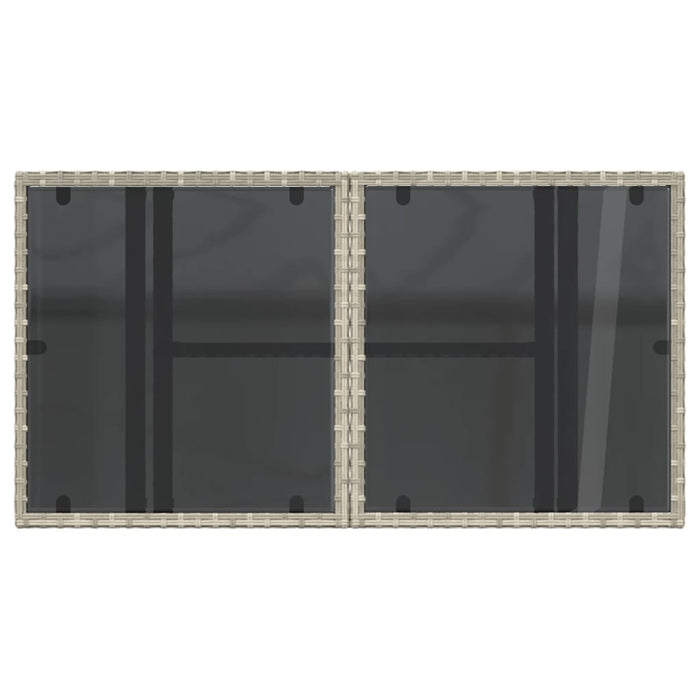 Masă de grădină cu blat din sticlă, gri deschis, 100x55x73 cm - WALTI WALTI