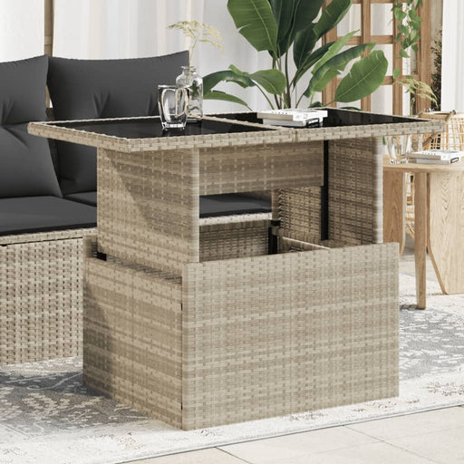 Masă de grădină cu blat din sticlă, gri deschis, 100x55x73 cm - WALTI WALTI
