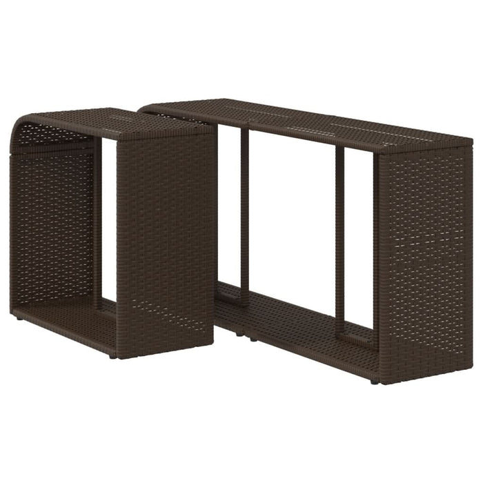 Rafturi de depozitare, 2 buc., maro, poliratan - WALTI WALTI