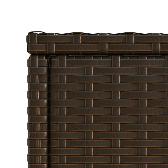 Masă laterală grădină, blat sticlă, maro 58x27,5x55cm poliratan - WALTI WALTI