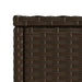 Masă laterală grădină, blat sticlă, maro 58x27,5x55cm poliratan - WALTI WALTI