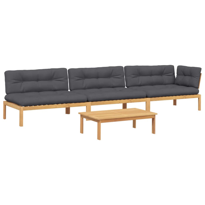 Set canapele de grădină cu perne din paleți 4 piese lemn acacia - WALTI WALTI