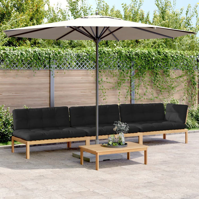 Set canapele de grădină cu perne din paleți 4 piese lemn acacia WALTI
