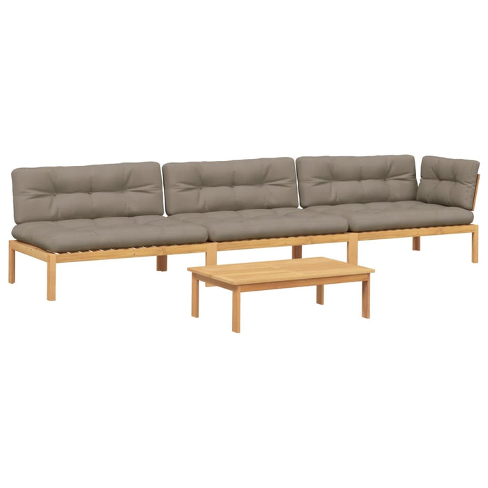 Set canapele de grădină cu perne din paleți 4 piese lemn acacia WALTI
