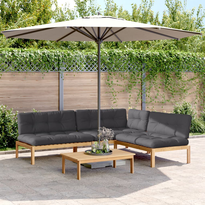 Set canapele de grădină cu perne din paleți 4 piese lemn acacia WALTI