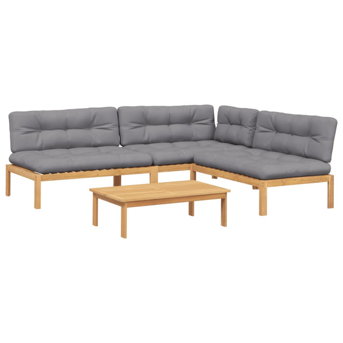 Set canapele de grădină cu perne din paleți 4 piese lemn acacia WALTI
