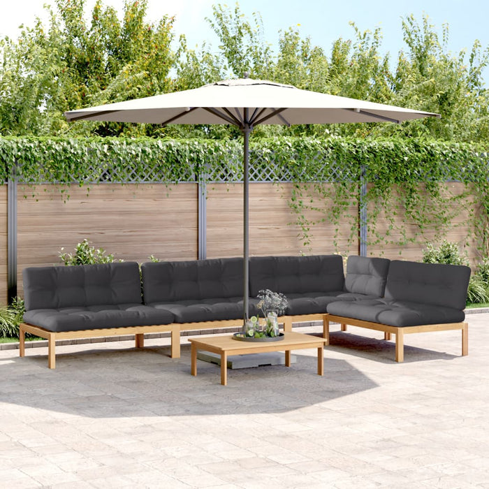 Set canapele de grădină cu perne din paleți 5 piese lemn acacia WALTI