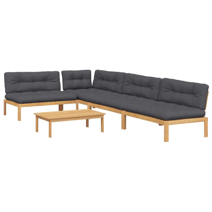 Set canapele de grădină cu perne din paleți 5 piese lemn acacia WALTI