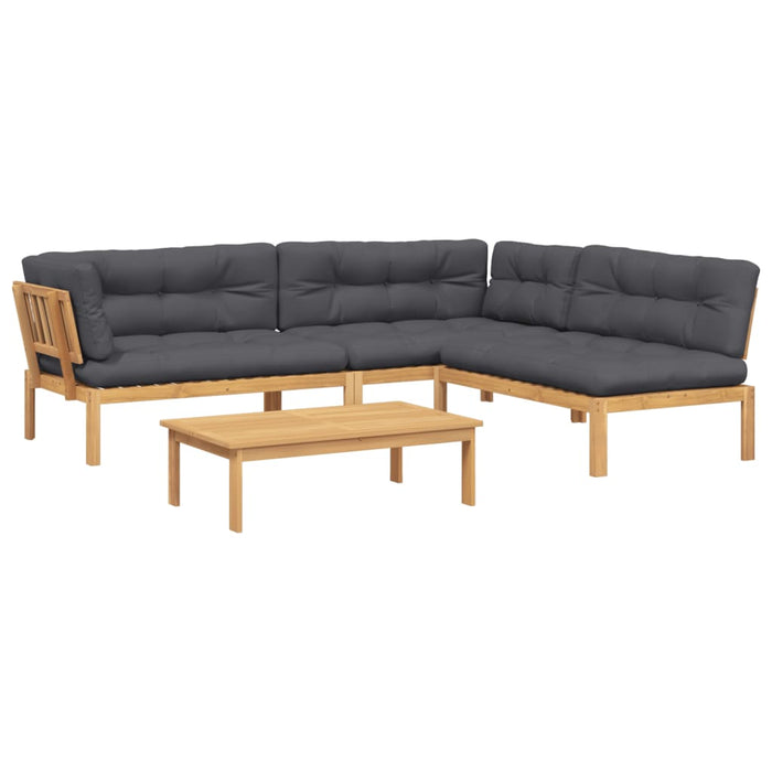 Set canapele de grădină cu perne din paleți 4 piese lemn acacia WALTI
