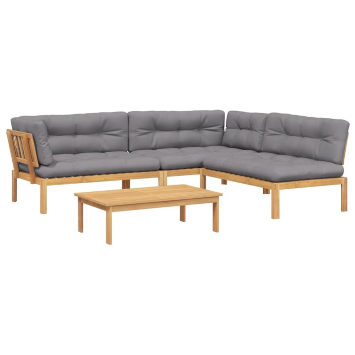Set canapele de grădină cu perne din paleți 4 piese lemn acacia WALTI