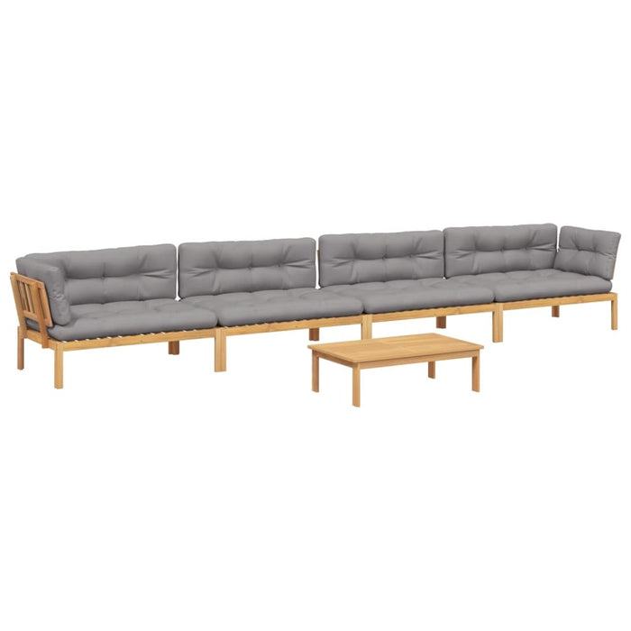 Set canapele de grădină cu perne din paleți 5 piese lemn acacia WALTI