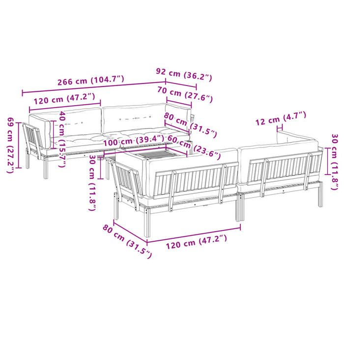 Set canapele de grădină cu perne din paleți 5 piese lemn acacia WALTI