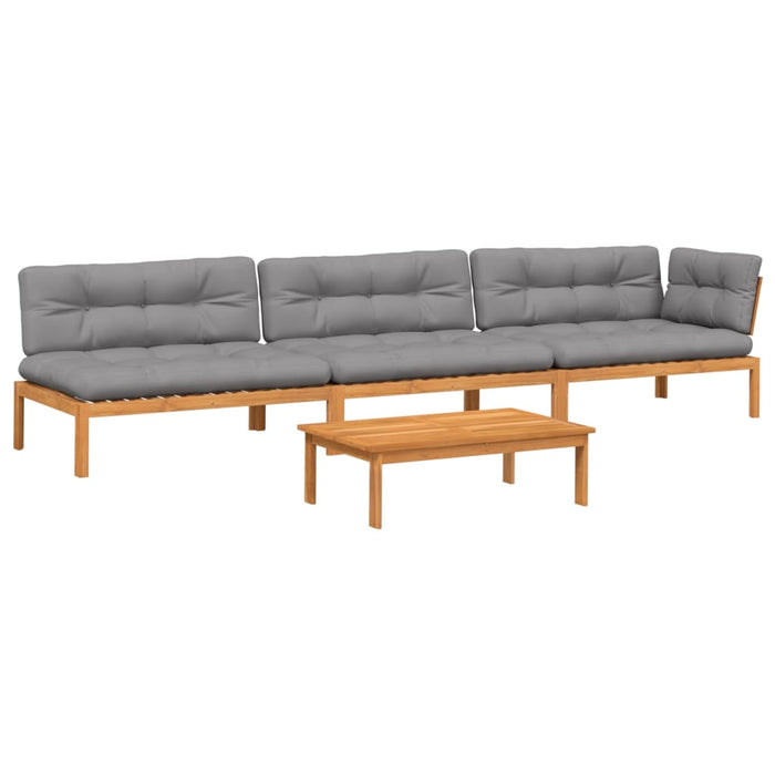 Set canapele de grădină cu perne din paleți 4 piese lemn acacia WALTI