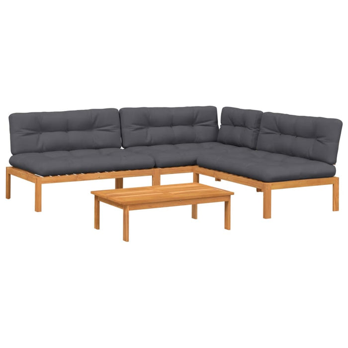 Set canapele de grădină cu perne din paleți 4 piese lemn acacia WALTI