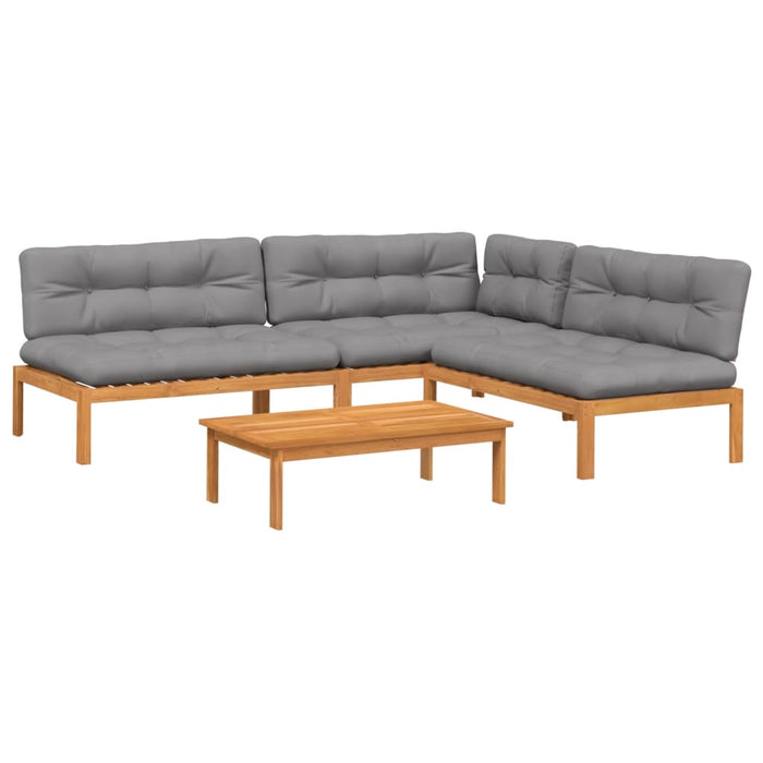 Set canapele de grădină cu perne din paleți 4 piese lemn acacia WALTI